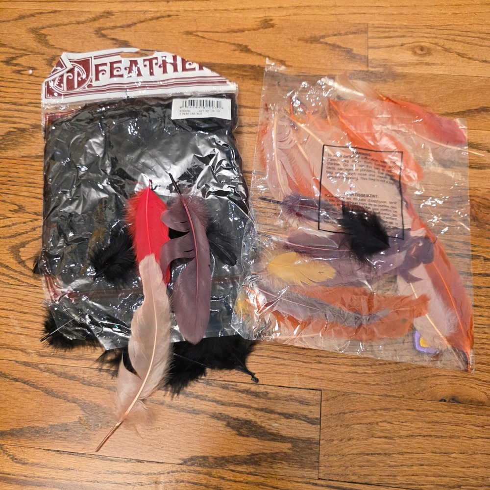 Feathers Black‎ Brown Orange Flat Loose Multi Color Plumes Crafts DIY Costume